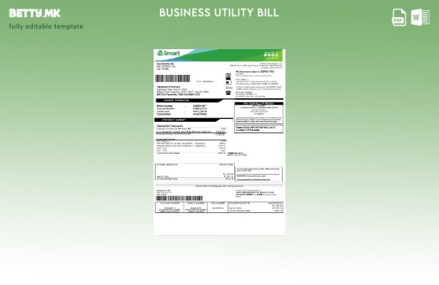 Модерен стил Филипини Паметен шаблон за сметки за деловни комунални услуги